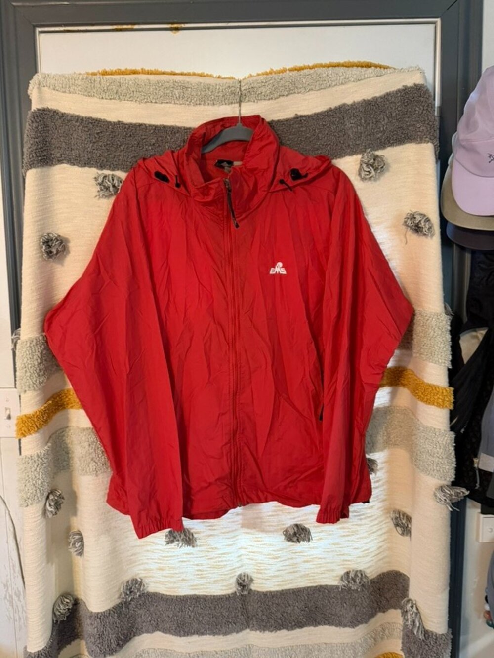 EMS Eastern Mountain Sports Coral Hooded Windbreaker Rain Jacket Women's L